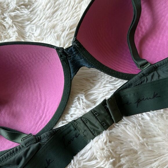 Pink by Victoria’s Secret Deep Green Padded Push Up Bra Size 36D - Picture 5 of 5